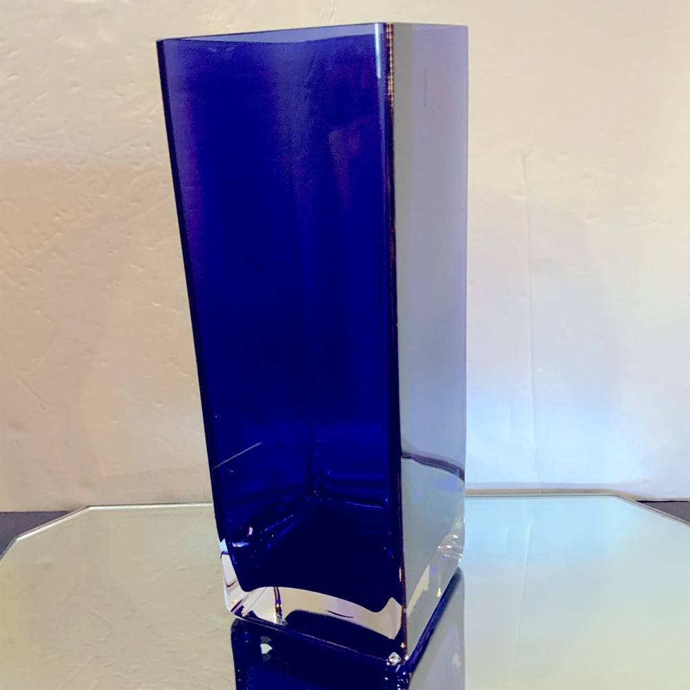 LSA International Vase Cobalt Blue Handcrafted & Mouthblown Made in Poland #67